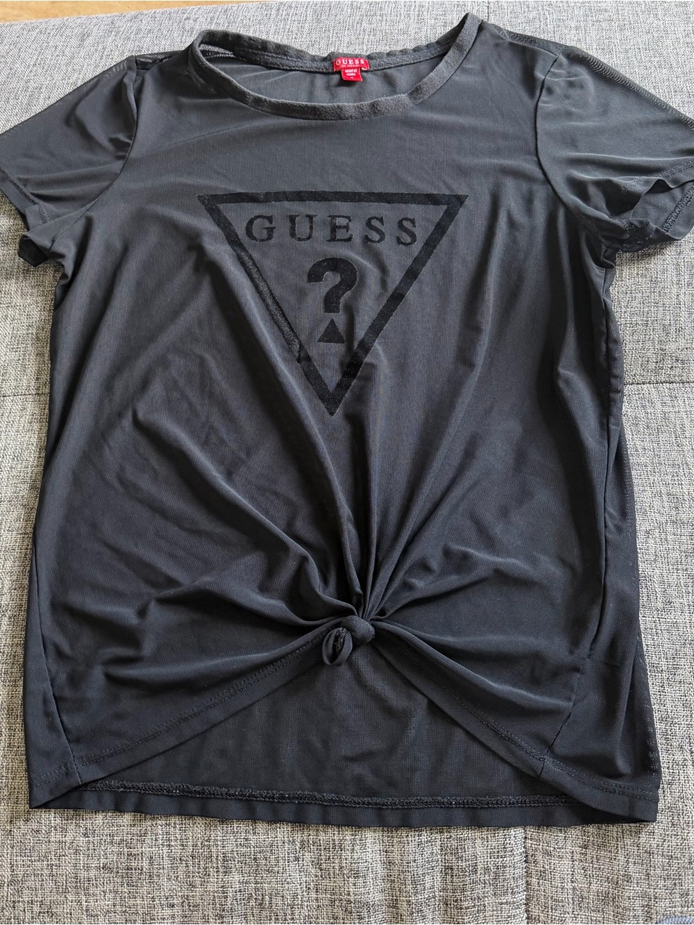 GUESS Black Knot-Front Logo Tee
